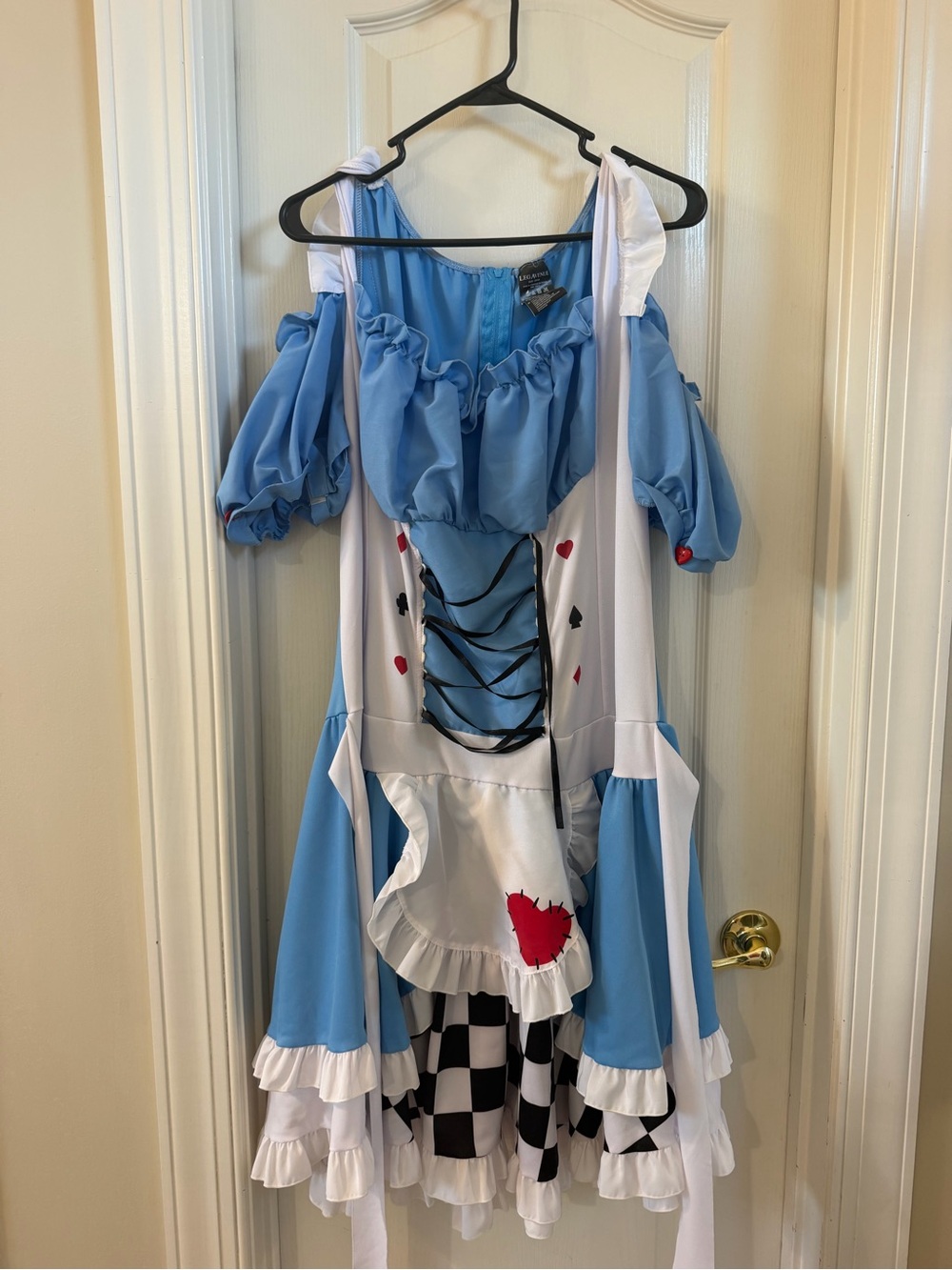 Plus Size Blue Alice-Style Women’s Costume Dress with Apron